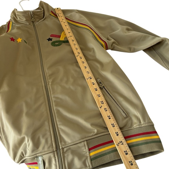 LRG Men’s Roots + Equipment Deeper Roots Tan Embroidered Track Jacket Sz L - Picture 3 of 8